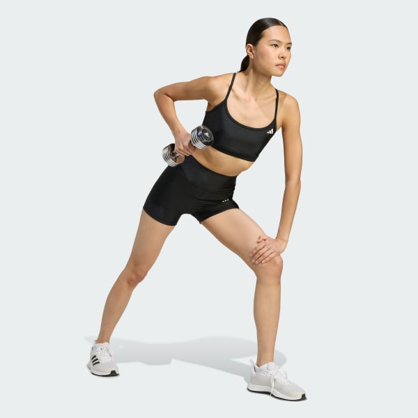 Negro Shorts Optime Essentials Brillantes de 10 cm