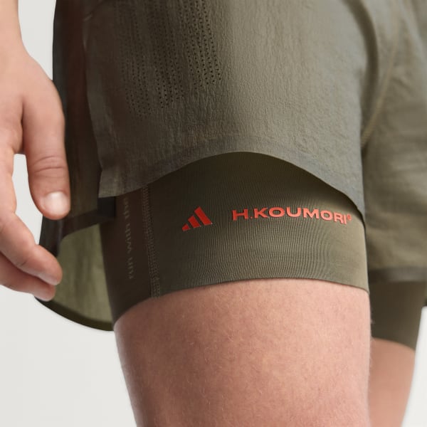 Verde Shorts de running 2-en-1 Adi365 H.Koumori