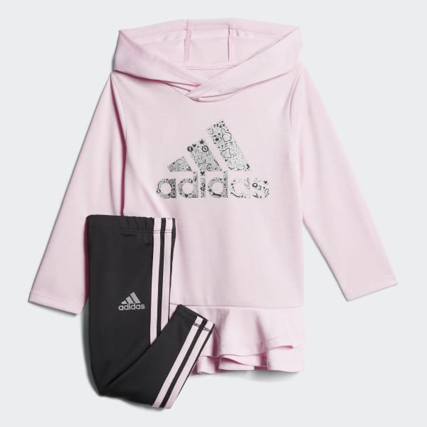 adidas Hoodie and Tights Set - Pink 