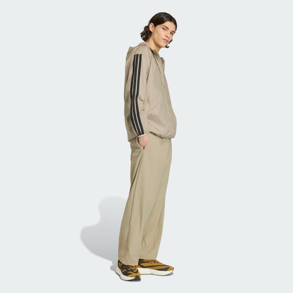 Brown 에센셜 3-스트라이프 윈드브레이커