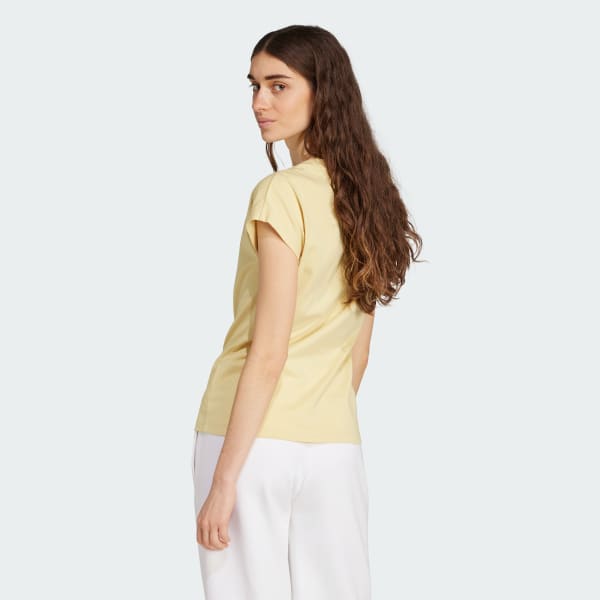 Amarillo Camiseta de algodón Essentials Linear