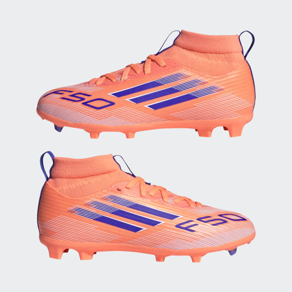 adidas F50 League Mid Firm/Multi-Ground Cleats Kids - Orange