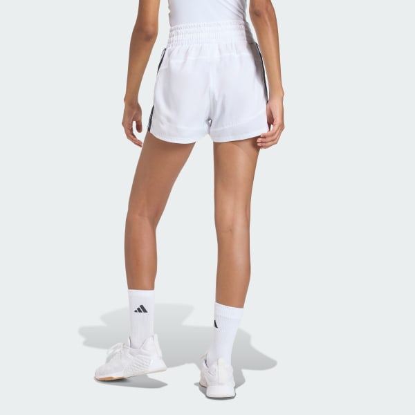 Branco Shorts de Malha de Cintura Alta Pacer Workout