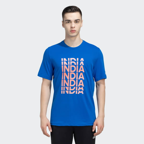 Blue ADIDAS CRICKET INDIA TEE