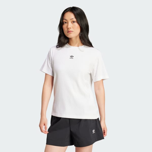 White Essentials Wide Rib Tee