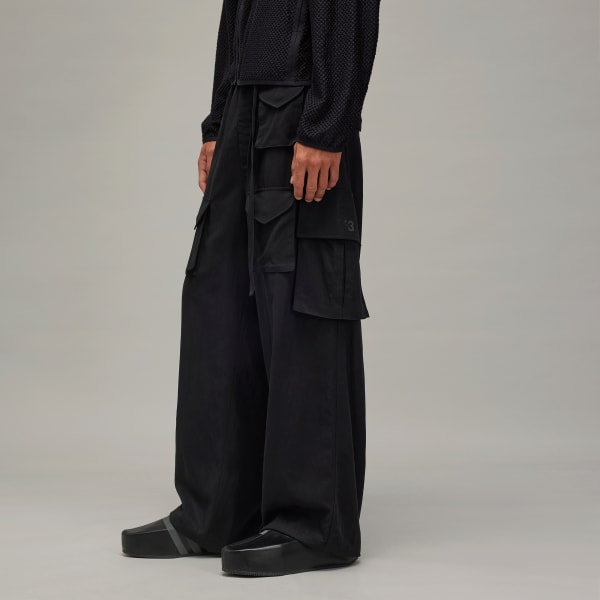 Black Y-3 Refined Wool Cargo Pants
