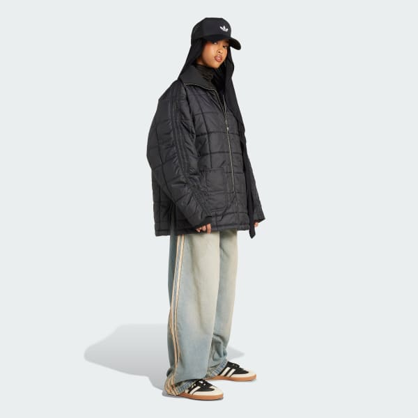 Preto Casaco Acolchoado Essentials