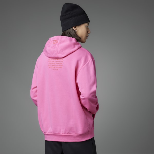 Rosado Polera con Capucha Día de San Valentín