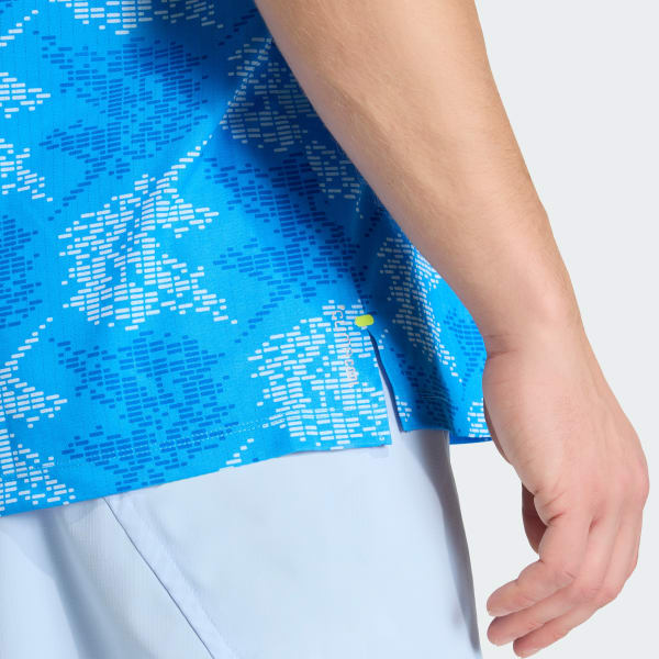 adidas Boston Marathon 2026 Running Tee Allover Print - Blue