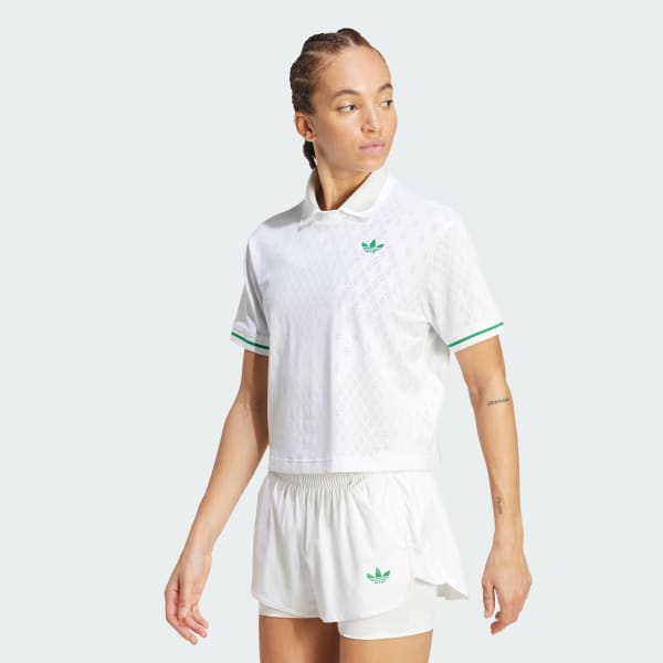 biela Tričko na tenis s polokošeľovým golierom Pro Climacool