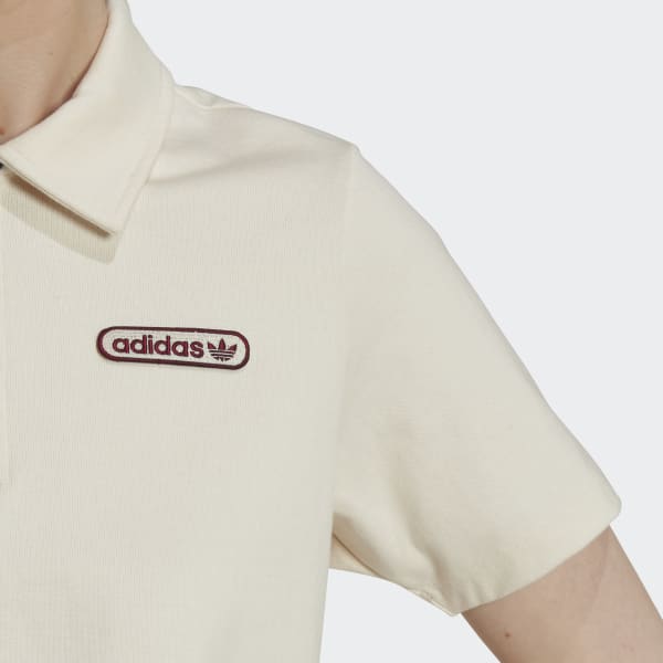 White Crop Zip Polo Shirt CS570