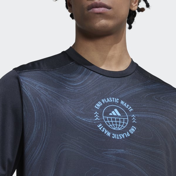 Negro Camiseta Designed for Running for the Oceans VS032