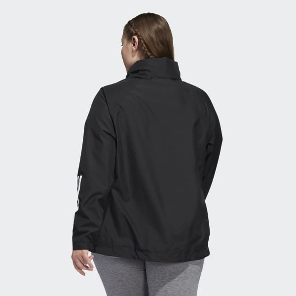 Μαύρο BSC 3-Stripes RAIN.RDY Jacket (Plus Size) TG555