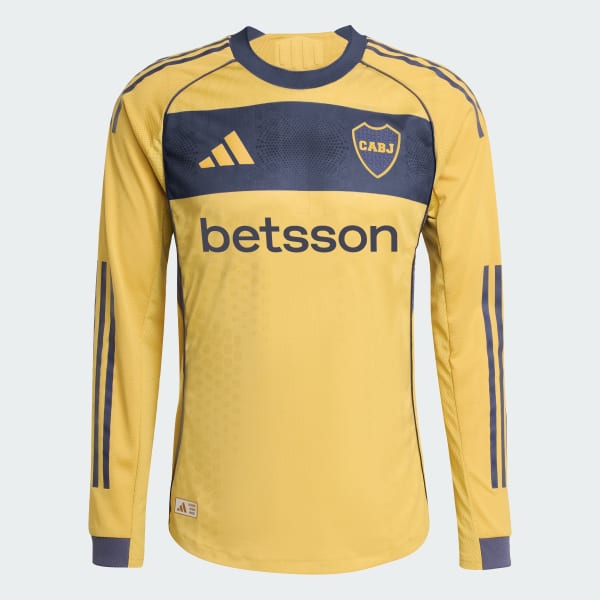 Amarillo Camiseta Alternativa Boca Juniors 25/26 Manga Larga (Versión Jugador)