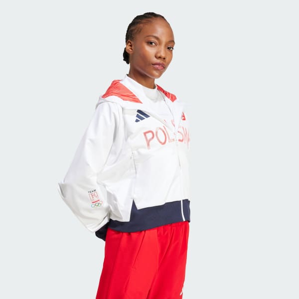 Bialy Bluza dresowa Poland adidas Z.N.E. Podium Full-Zip