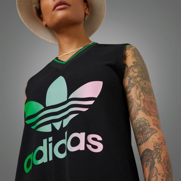 adidas Adicolor 70s V Neck Dress Black Women s Lifestyle adidas US