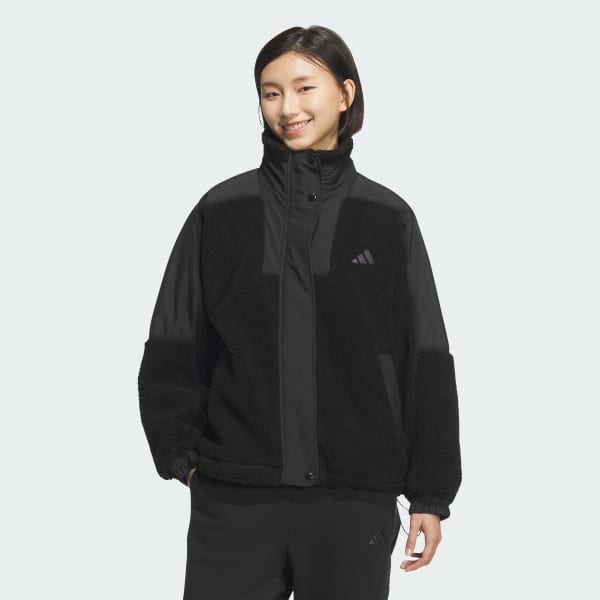 アディダス ワーディング ルーズフィット ボア フルジップアップ