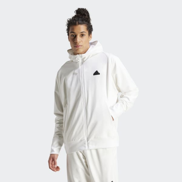 adidas Z.N.E. Woven Full-Zip Hooded Track Top - White | adidas 