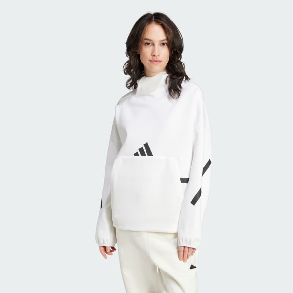 Beyaz adidas Z.N.E. Kapüşonlu Sweatshirt