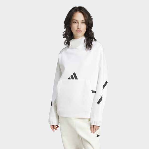 白ジャージシャツ鞄スニーカーにアディダスadidasロゴスウェット adidas アディダス スウェット レディース ADIDAS IEH67