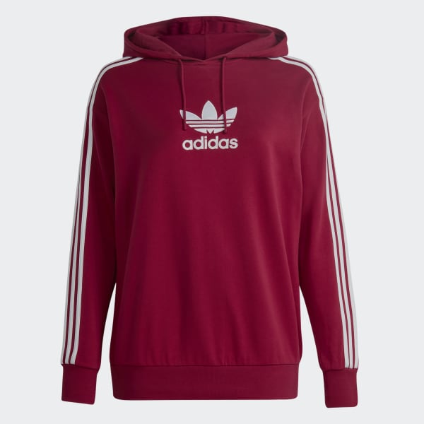 Adidas trefoil hoodie burgundy outlet
