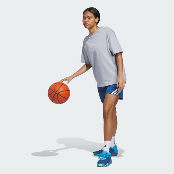 Grey ADIDAS WORLD WIDE HOOPS GRAPHIC TEE