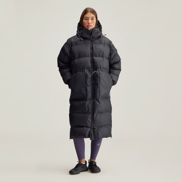 Schwarz adidas by Stella McCartney Long Puffer-Mantel