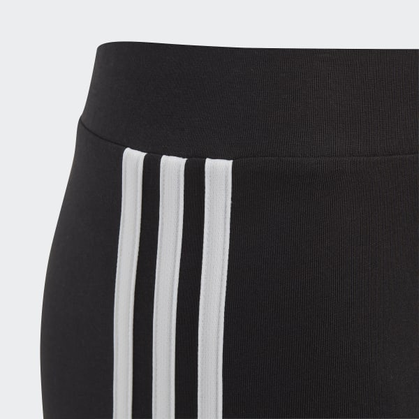 สีดำ กางเกงรัดรูปผ้าฝ้าย Essentials 3-Stripes