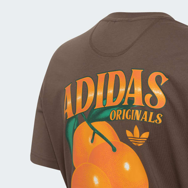 สีน้ำตาล เสื้อยืดทรงหลวม Retro Orange GFX