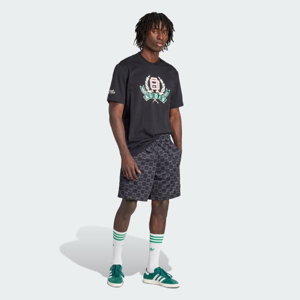 Black Monogram Regular Mesh Shorts