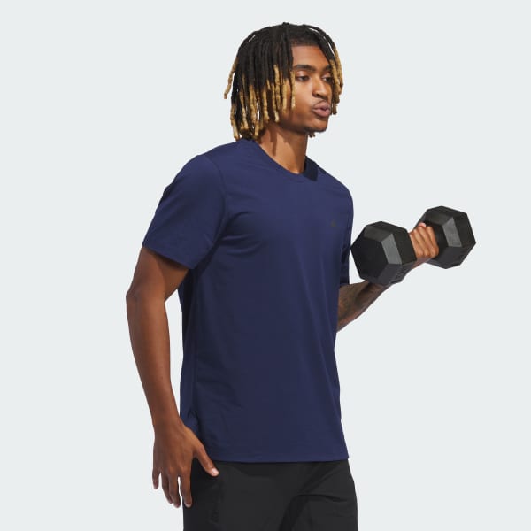 adidas Axis AEROREADY Training Tee - Blue | Free Shipping with