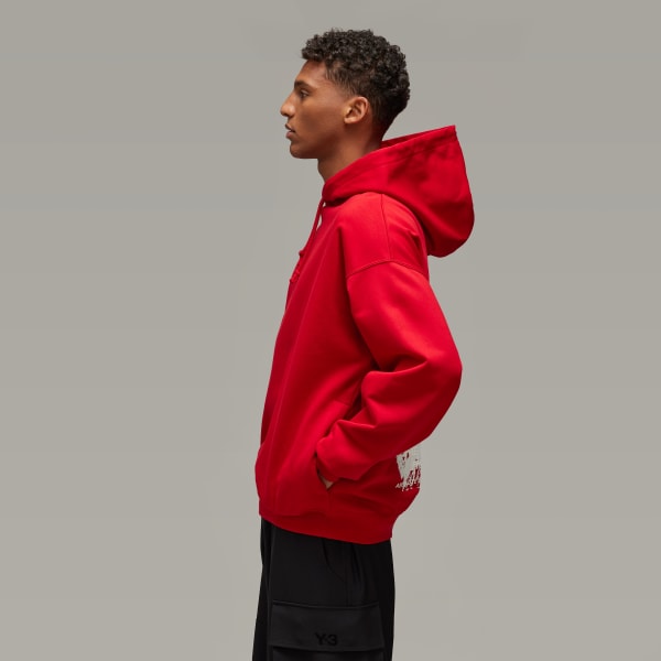 Rojo Sudadera con Gorro Y-3 Estampada