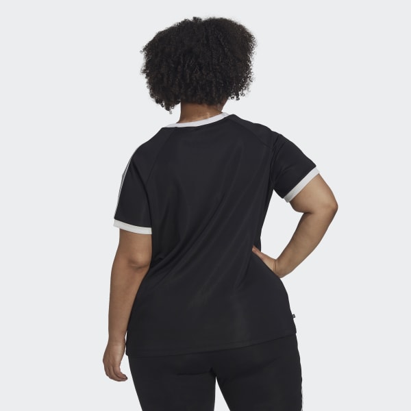 Black Adicolor Classics Slim 3-Stripes T-Shirt (Plus Size) KA107