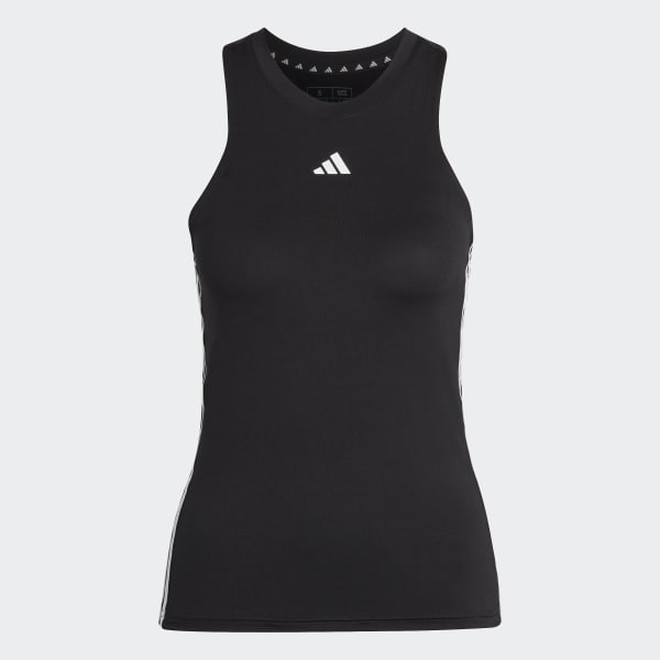 Czerń AEROREADY Train Essentials Regular 3-Stripes Tank Top