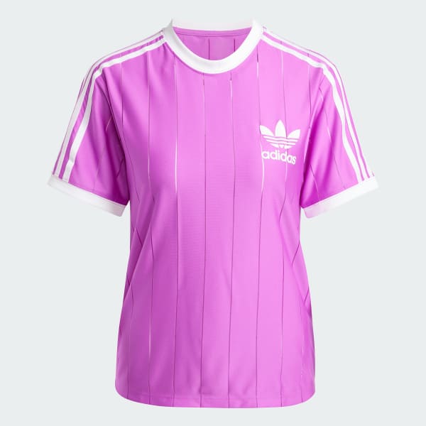 สีม่วง เสื้อยืดลายทาง Adicolor 3-Stripes
