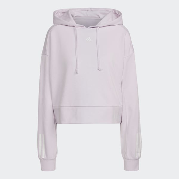 Adidas women's cropped french terry hot sale hoodie