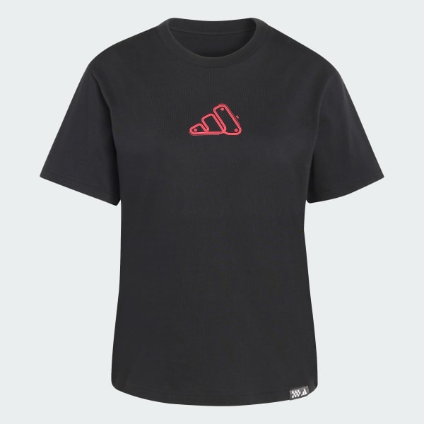 สีดำ เสื้อยืดพิมพ์ลาย ADRENALINE AESTHETIC