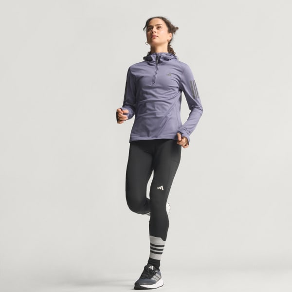 Violet Sweat-shirt à capuche demi-zip hiver Own The Run