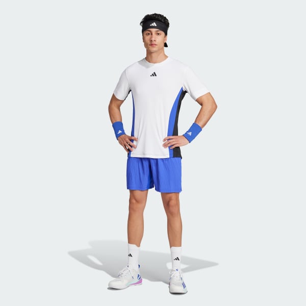 adidas Tennis Pro 7 inch Seersucker Shorts Blue Free Shipping with adiClub adidas US