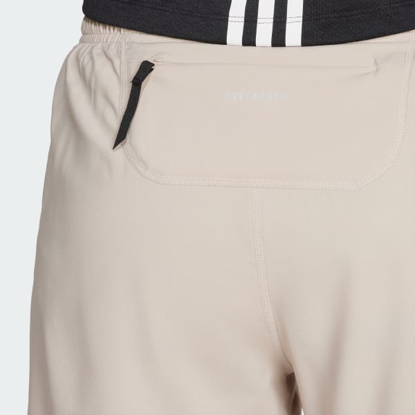 adidas Own the Run 3 Stripes Shorts Beige adidas Thailand