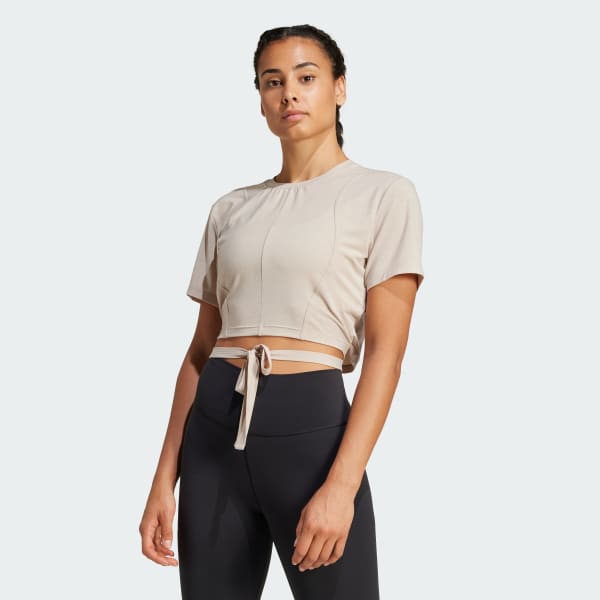 Beige T-shirt de yoga