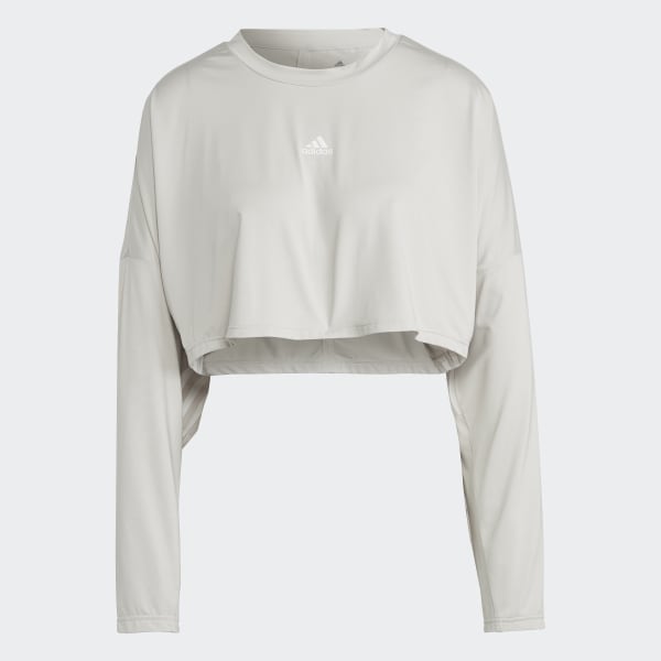 Beige Hyperglam Cut 3-Stripes Lightweight Oversized sweatshirt IR676