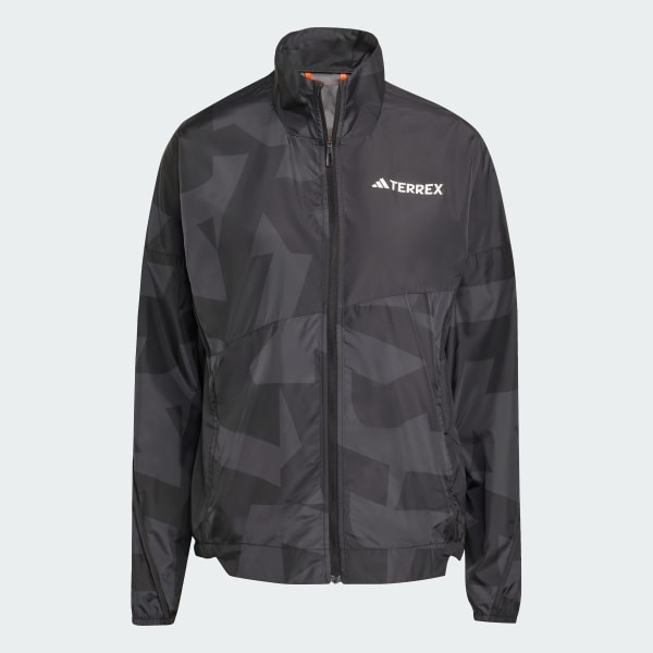 Negro Chaqueta cortaviento Terrex estampada