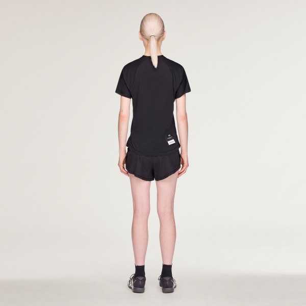 Black Y-3 런 SS 티셔츠 RC W