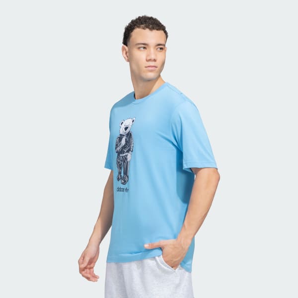 Blue adidas Originals Trefoil Bear Tee