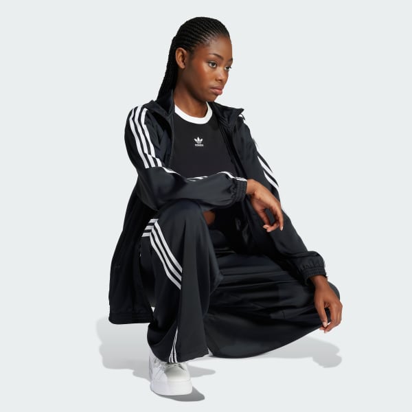 cerná Sportovní kalhoty Adicolor Satin Wide Leg