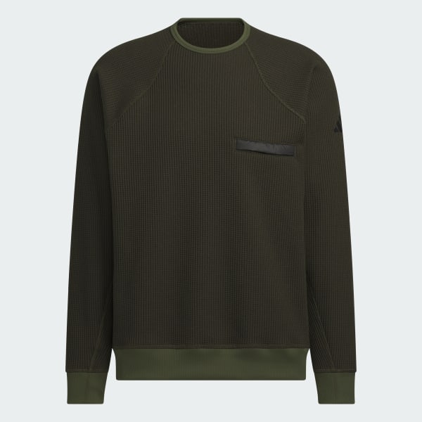 グリーン シティエスケープ ルーズフィット 裏起毛 ワッフル スウェット