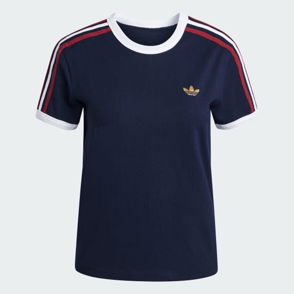 Azul T-SHIRT JUSTA COM AS 3 RISCAS