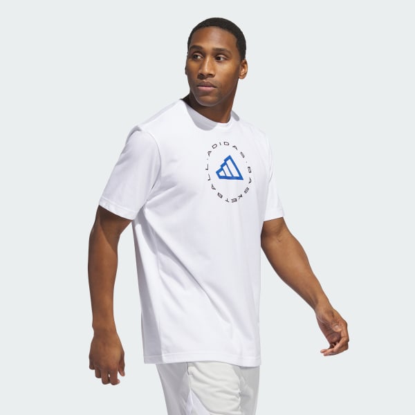 White Hoops Emblem Graphic Tee