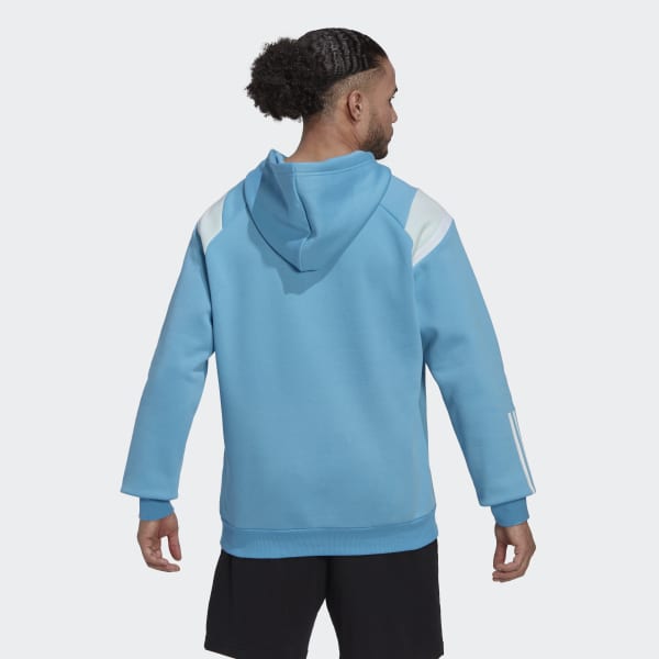 Blue adidas Sportswear Fleece Hooded Top QF758